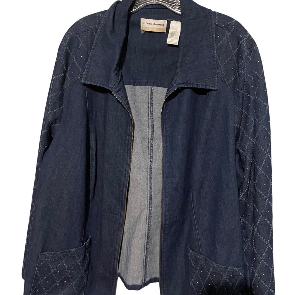 Alfred Dunner women’s size 20 W blue cotton quilted jacket